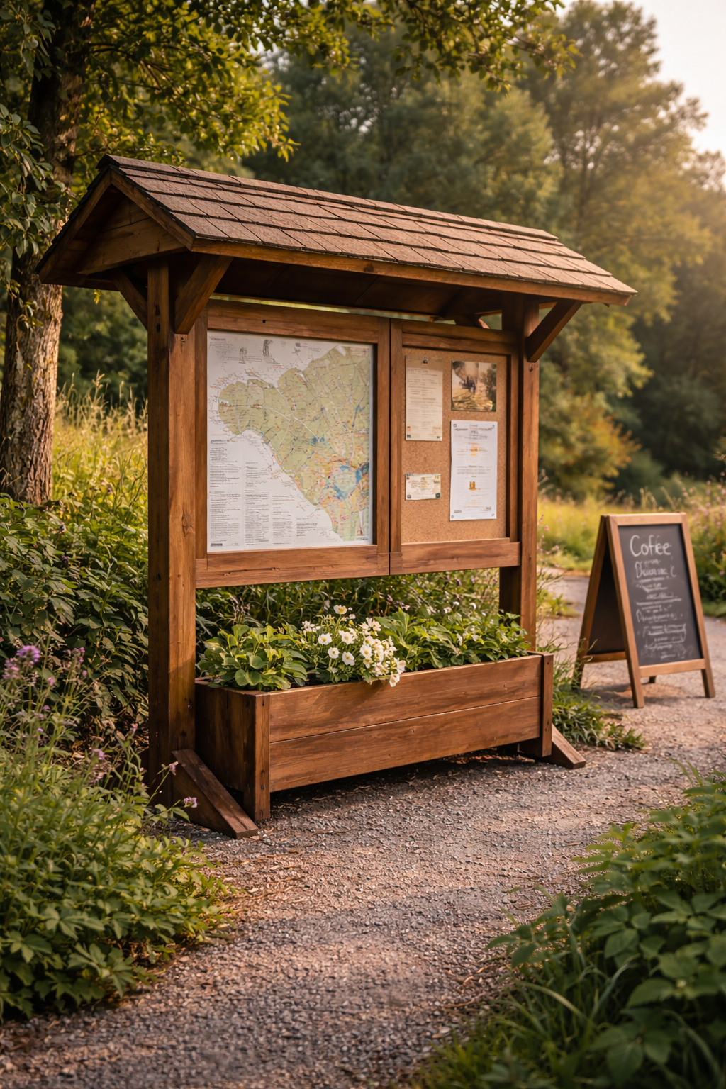  уличный деревянный стенд 